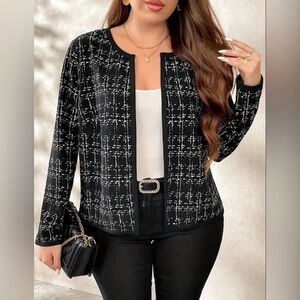 Women's Black and White Cardigan